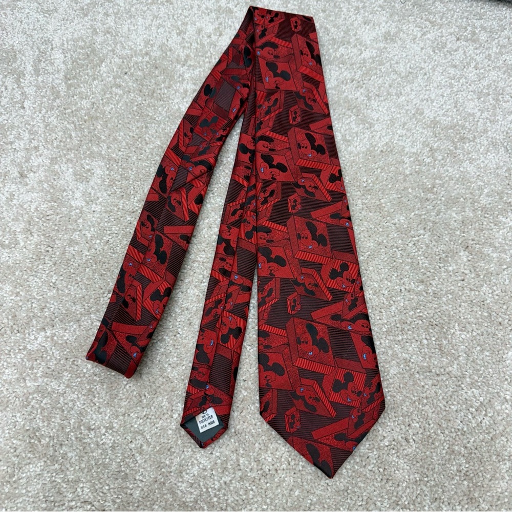 Balancine Polyester‎ Necktie Tie Disney Mickey Mouse red Men's 3.5" x 58"